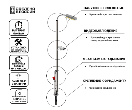 СТАТИК ГАРД 5-2 складывающаяся опора для видеокамеры фото в интернет-магазине ОГК Опора